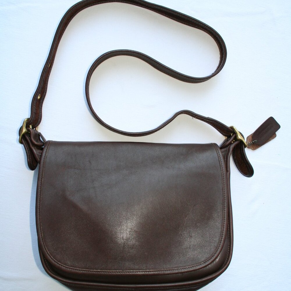 Vintage Coach Legacy Patricia 9951 Brown Leather Flap Crossbody Shoulder Bag